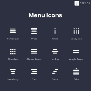 List of Names for Menu Icons in Web-Design