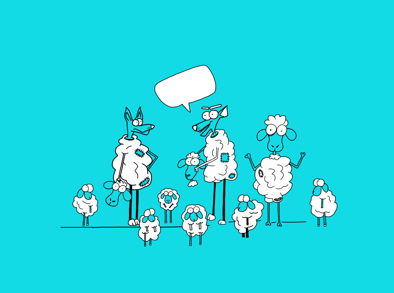 sheep identitiy with color illustration